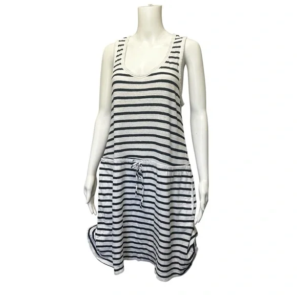 Gap Blue & White Striped Linen Blend Tank Dress with Pockets Size L - Picture 6 of 8
